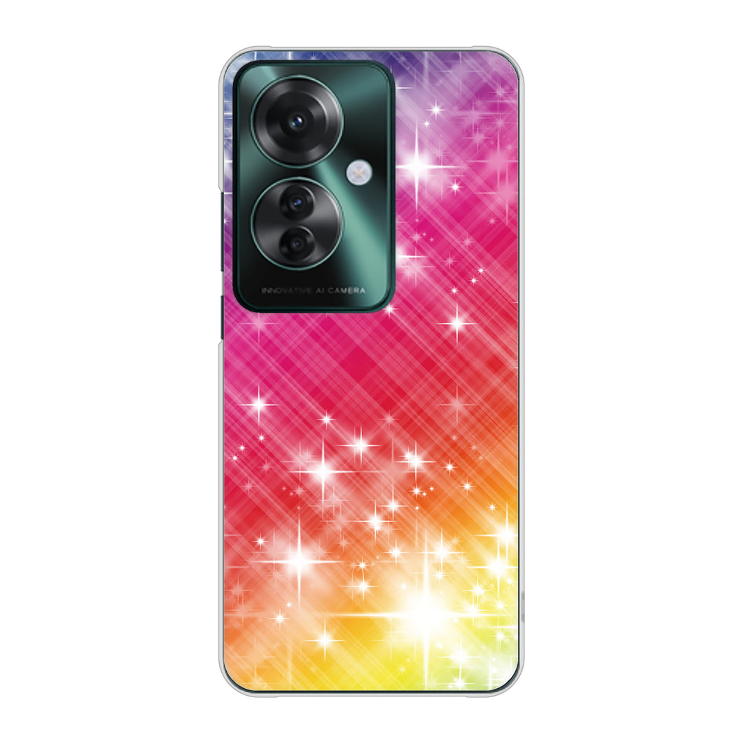 OPPO Reno11 A 高画質仕上げ 背面印刷 ハードケース 【VA872 レインボーフレーム】