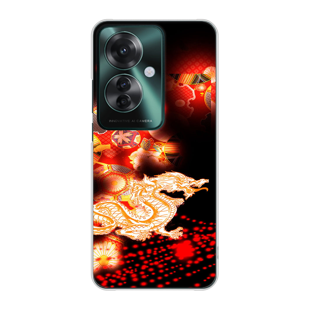 OPPO Reno11 A 高画質仕上げ 背面印刷 ハードケース赤竜