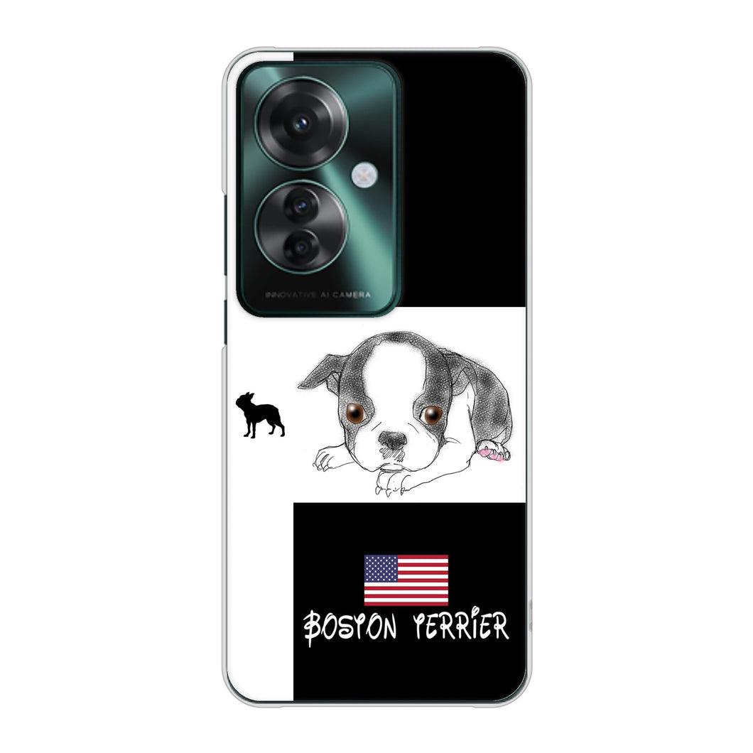 OPPO Reno11 A 高画質仕上げ 背面印刷 ハードケースボストンテリア