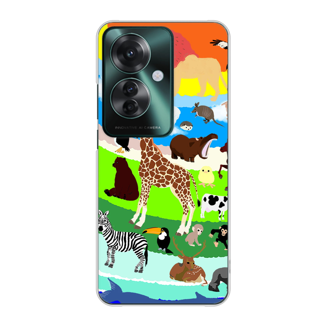 OPPO Reno11 A 高画質仕上げ 背面印刷 ハードケース 【YJ201 アニマルプラネット】