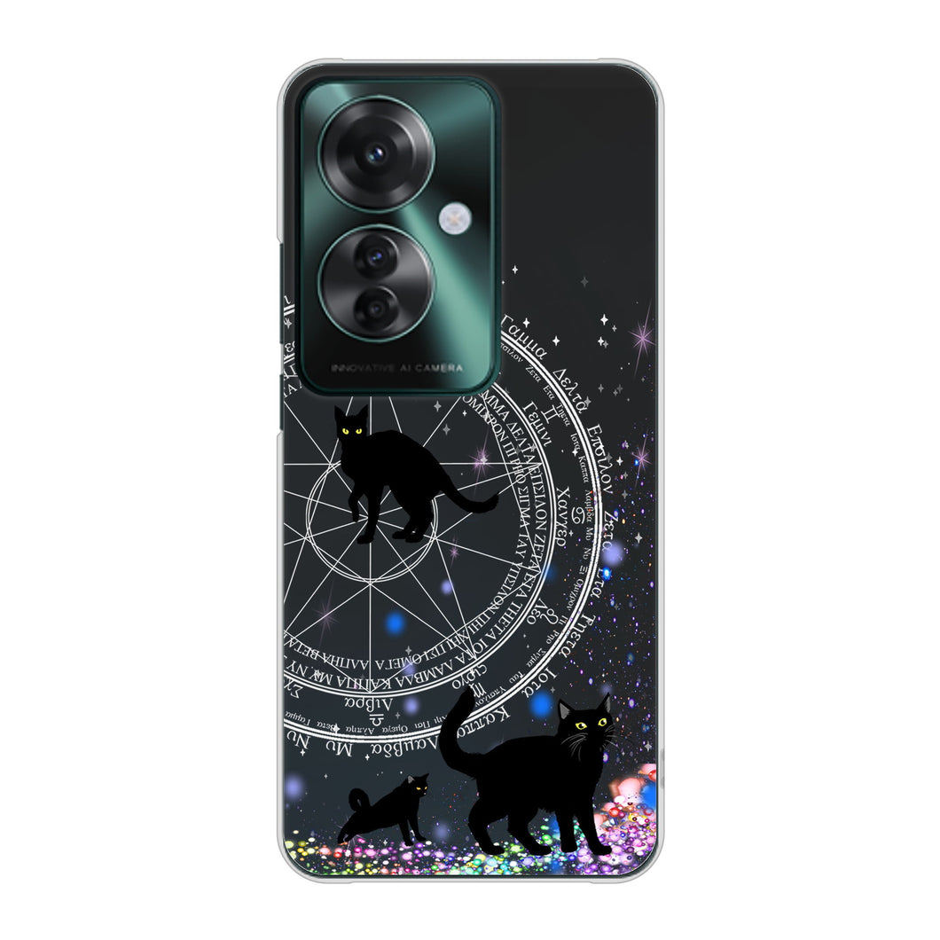 OPPO Reno11 A 高画質仕上げ 背面印刷 ハードケース魔法陣猫