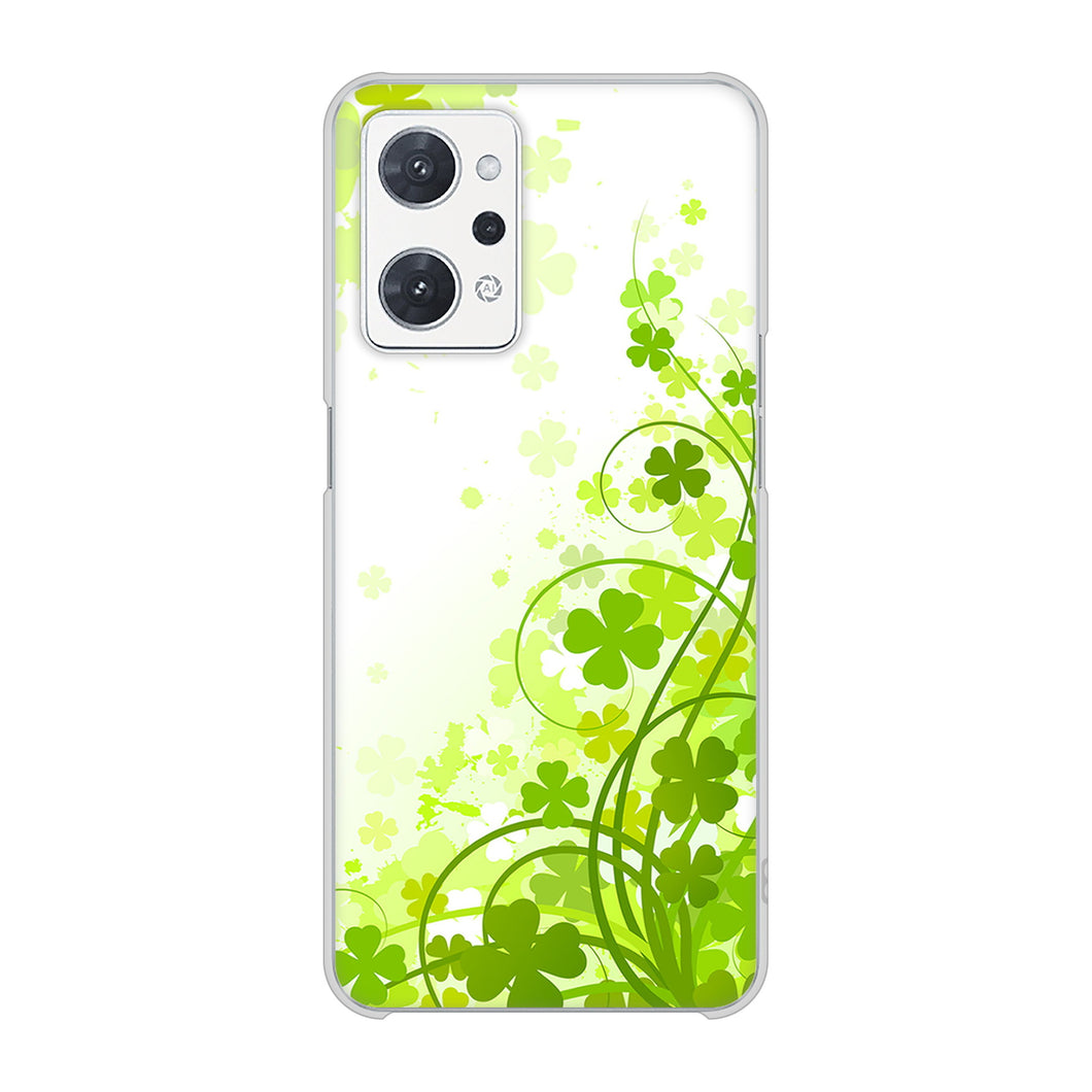 OPPO reno9 A 高画質仕上げ 背面印刷 ハードケース 【565 四葉のクローバー】
