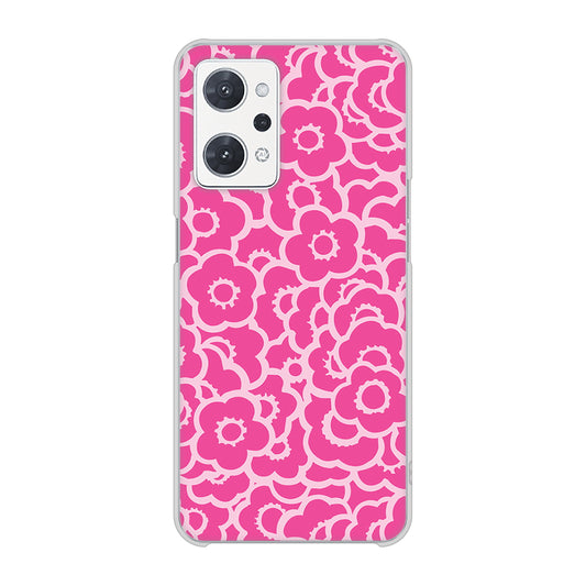 OPPO reno9 A 高画質仕上げ 背面印刷 ハードケース 【716 ピンクフラワー】