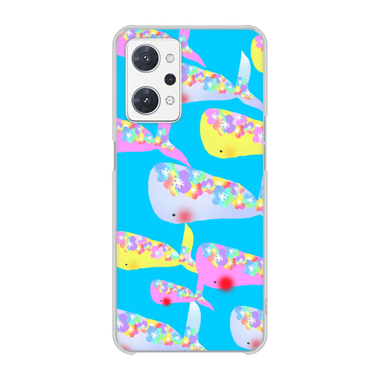 OPPO reno9 A 高画質仕上げ 背面印刷 ハードケース 【1045 くじらの仲間】