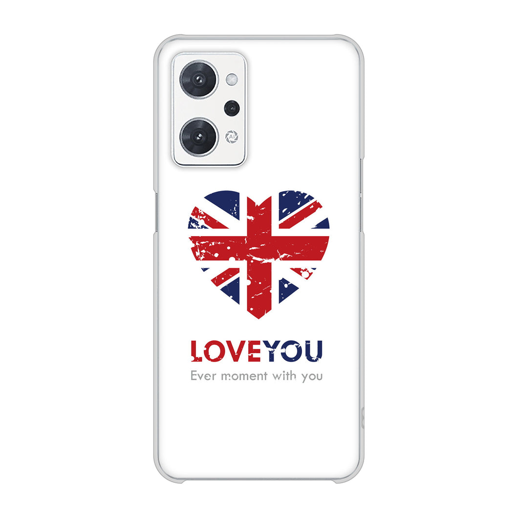 OPPO reno9 A 高画質仕上げ 背面印刷 ハードケースユニオンジャックハート