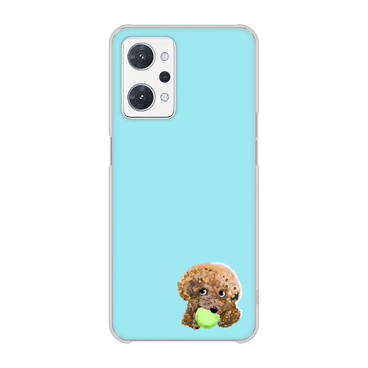 OPPO reno9 A 高画質仕上げ 背面印刷 ハードケーストイプードル&ボール