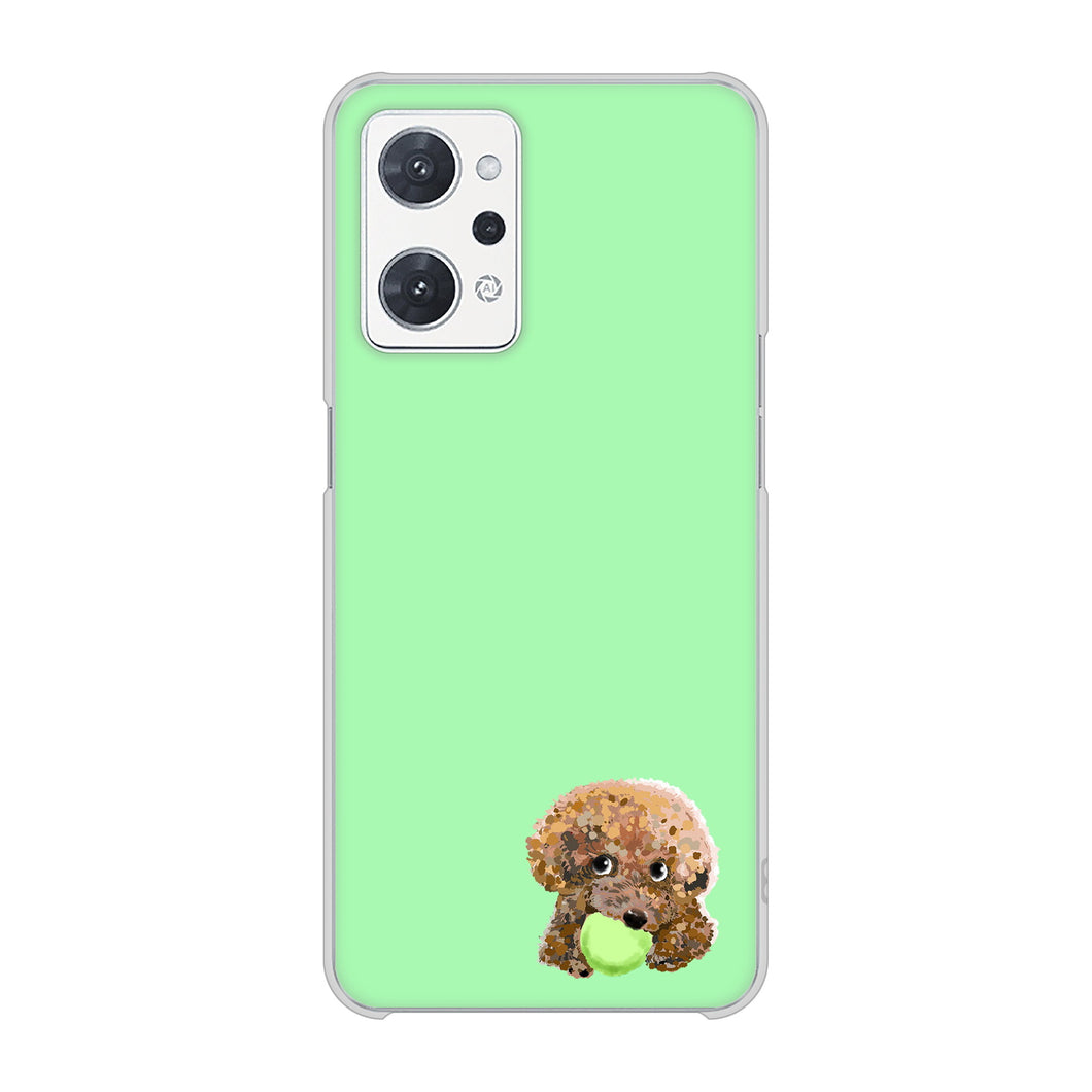 OPPO reno9 A 高画質仕上げ 背面印刷 ハードケーストイプードル&ボール