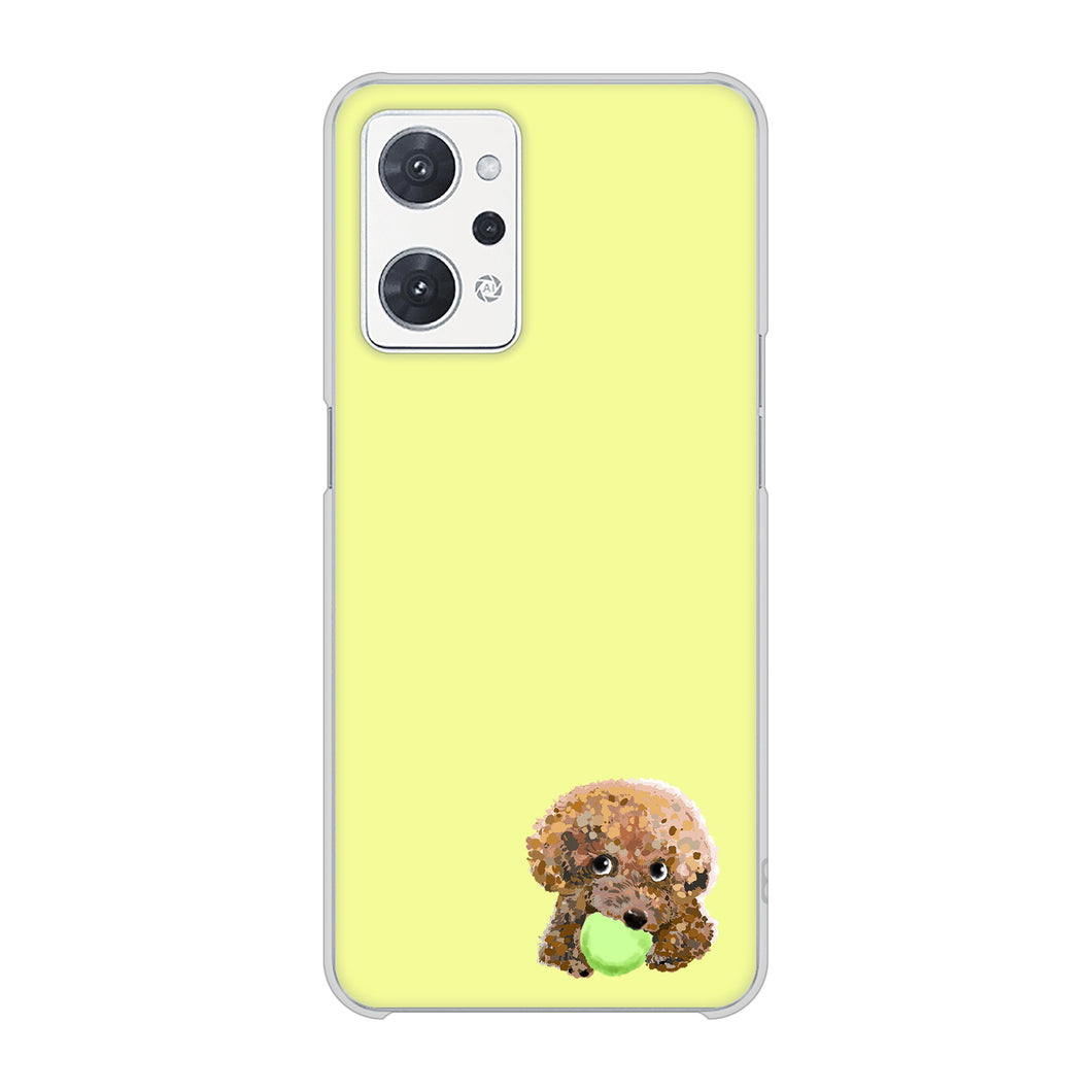 OPPO reno9 A 高画質仕上げ 背面印刷 ハードケーストイプードル&ボール