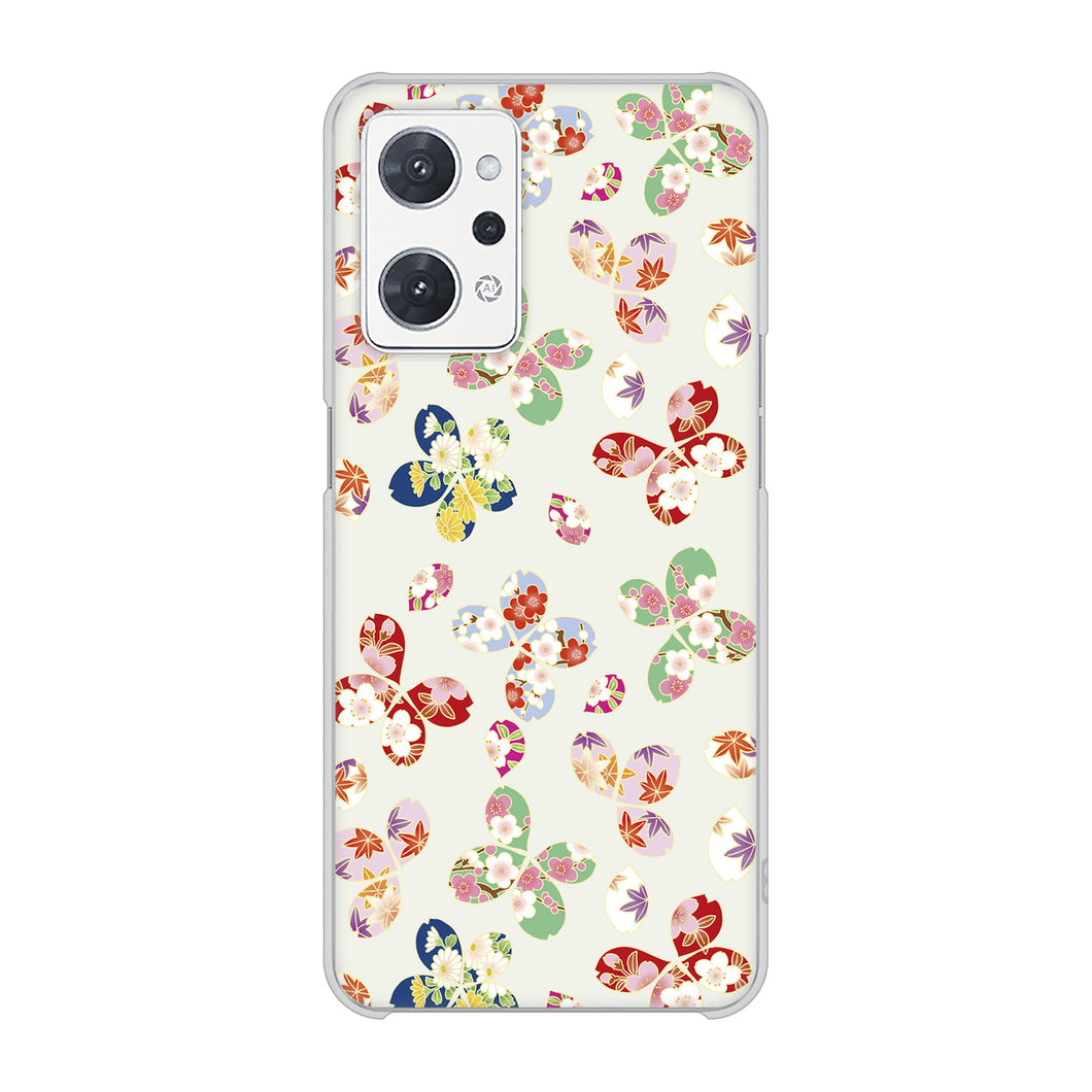 OPPO reno9 A 高画質仕上げ 背面印刷 ハードケース和花柄