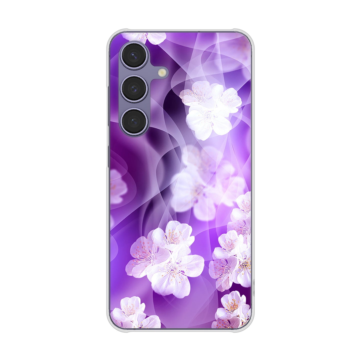 Galaxy S24 SC-51E docomo 高画質仕上げ 背面印刷 ハードケース 【1211 桜とパープルの風】