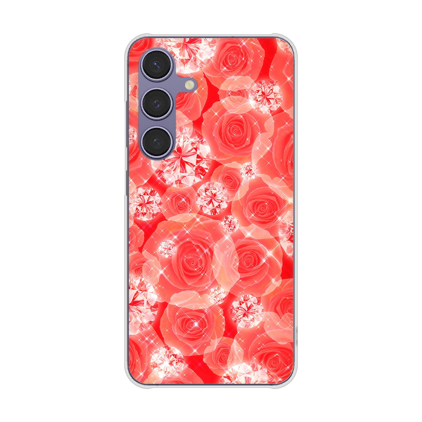 Galaxy S24 SC-51E docomo 高画質仕上げ 背面印刷 ハードケース 【VA816 ダイヤモンドとバラ】
