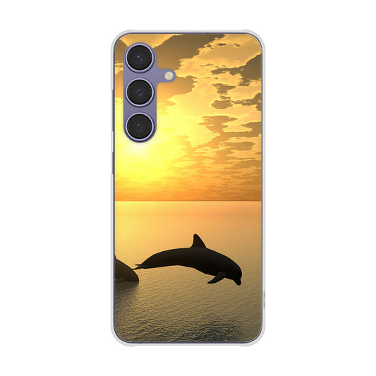 Galaxy S24 SC-51E docomo 高画質仕上げ 背面印刷 ハードケース 【VA845 夕暮れのドルフィン】