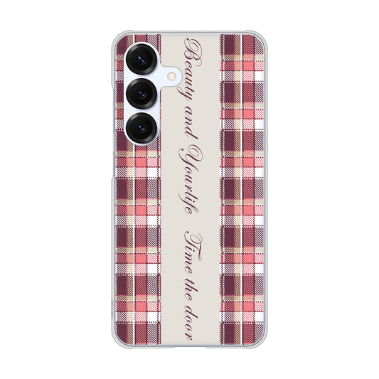 Galaxy S25 SC-51F docomo 高画質仕上げ 背面印刷 ハードケースピンクチェック