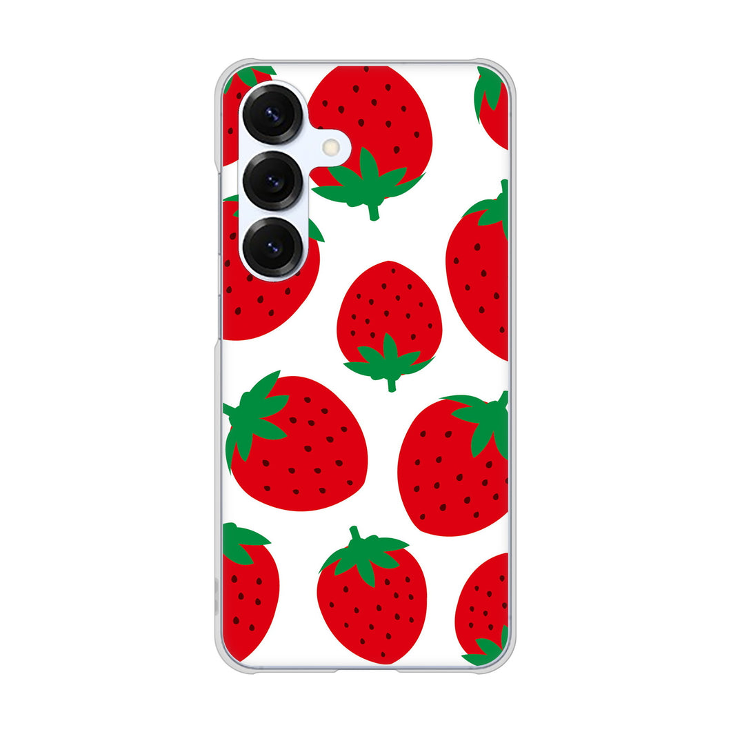 Galaxy S25 SC-51F docomo 高画質仕上げ 背面印刷 ハードケース大きいイチゴ模様