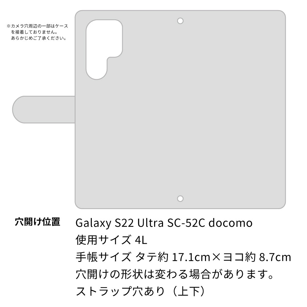 Galaxy S22 Ultra SC-52C docomo サイレントキャット プリント手帳型ケース 耐衝撃