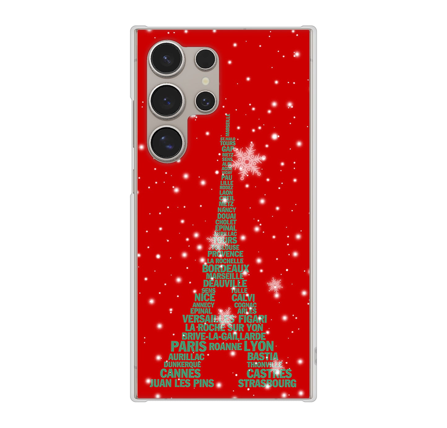 Galaxy S24 Ultra SC-52E docomo 高画質仕上げ 背面印刷 ハードケース 【527 エッフェル塔red-gr】