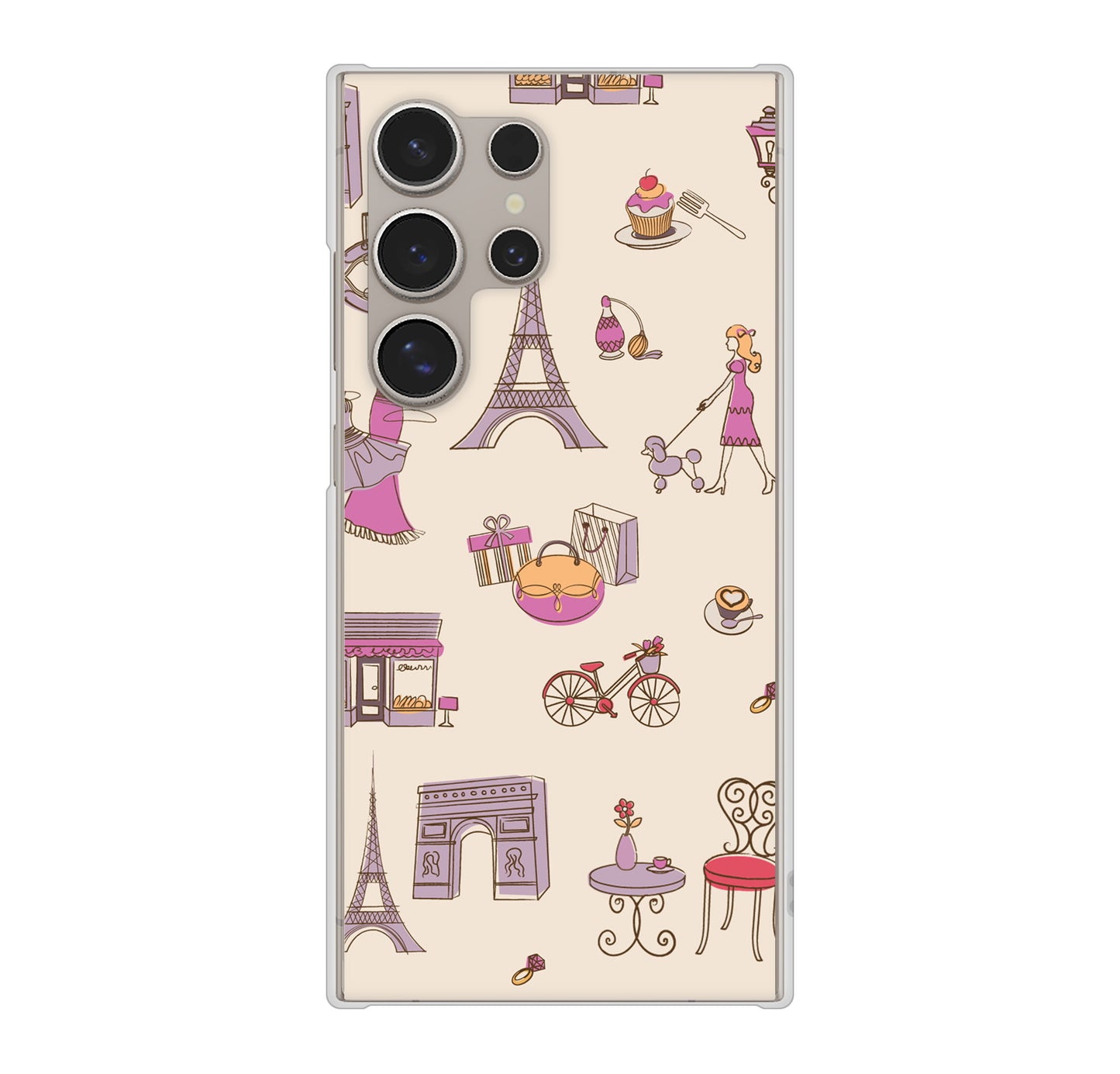 Galaxy S24 Ultra SC-52E docomo 高画質仕上げ 背面印刷 ハードケースLOVE フランス