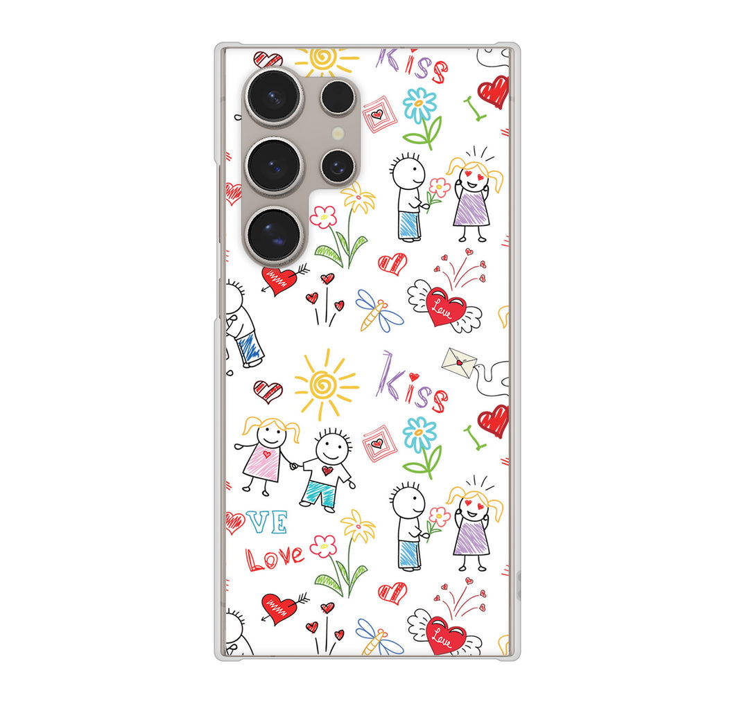 Galaxy S24 Ultra SC-52E docomo 高画質仕上げ 背面印刷 ハードケースカップル&ファミリー