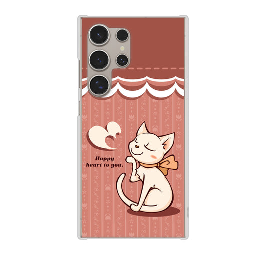 Galaxy S24 Ultra SC-52E docomo 高画質仕上げ 背面印刷 ハードケース 【1102 ネコの投げキッス】