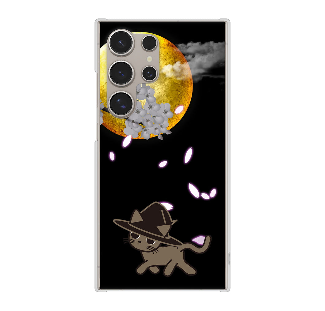 Galaxy S24 Ultra SC-52E docomo 高画質仕上げ 背面印刷 ハードケース夜とネコ