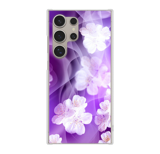 Galaxy S24 Ultra SC-52E docomo 高画質仕上げ 背面印刷 ハードケース 【1211 桜とパープルの風】