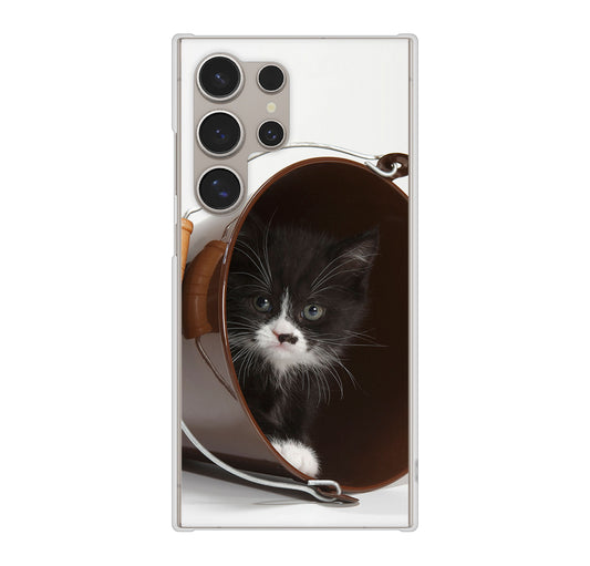 Galaxy S24 Ultra SC-52E docomo 高画質仕上げ 背面印刷 ハードケース 【VA800 ネコとバケツ】