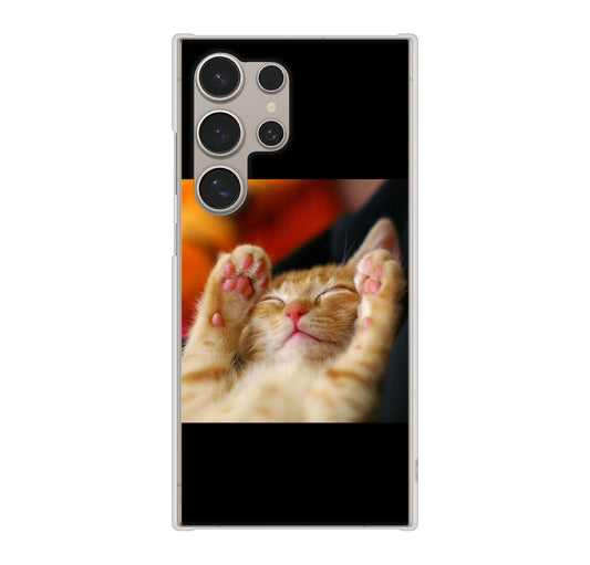 Galaxy S24 Ultra SC-52E docomo 高画質仕上げ 背面印刷 ハードケース 【VA804 爆睡するネコ】