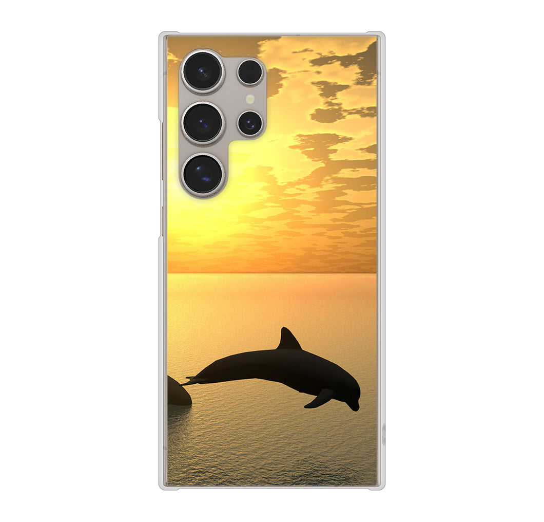 Galaxy S24 Ultra SC-52E docomo 高画質仕上げ 背面印刷 ハードケース 【VA845 夕暮れのドルフィン】
