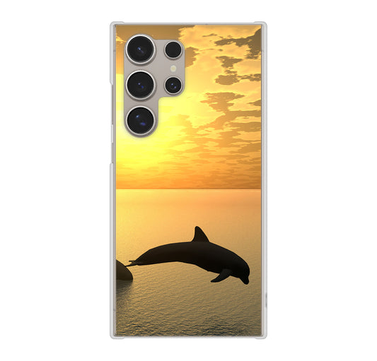 Galaxy S24 Ultra SC-52E docomo 高画質仕上げ 背面印刷 ハードケース 【VA845 夕暮れのドルフィン】