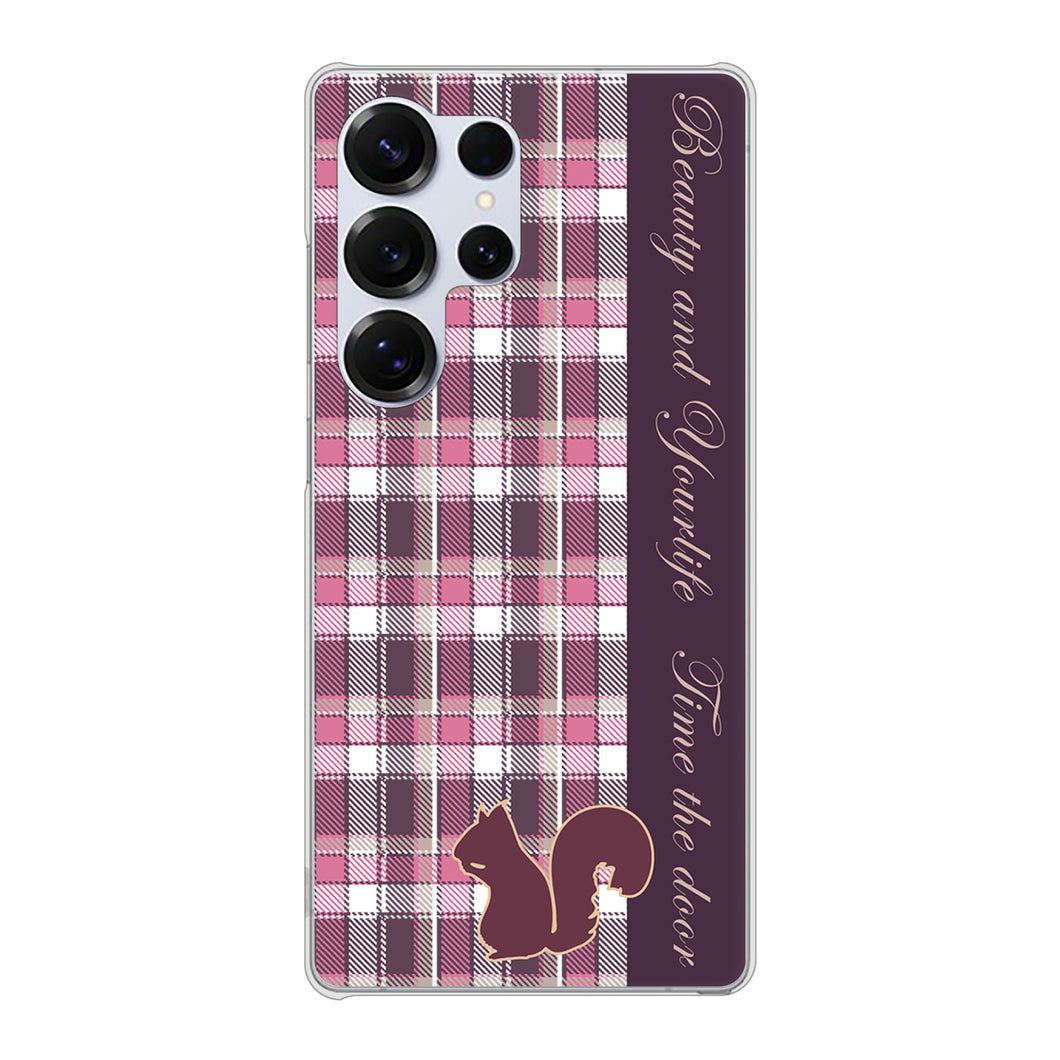 Galaxy S25 Ultra SC-52F docomo 高画質仕上げ 背面印刷 ハードケースピンクチェック