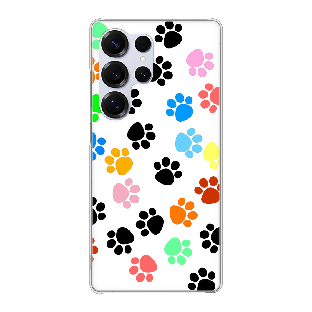 Galaxy S25 Ultra SC-52F docomo 高画質仕上げ 背面印刷 ハードケース 【1108 あしあとカラフル】