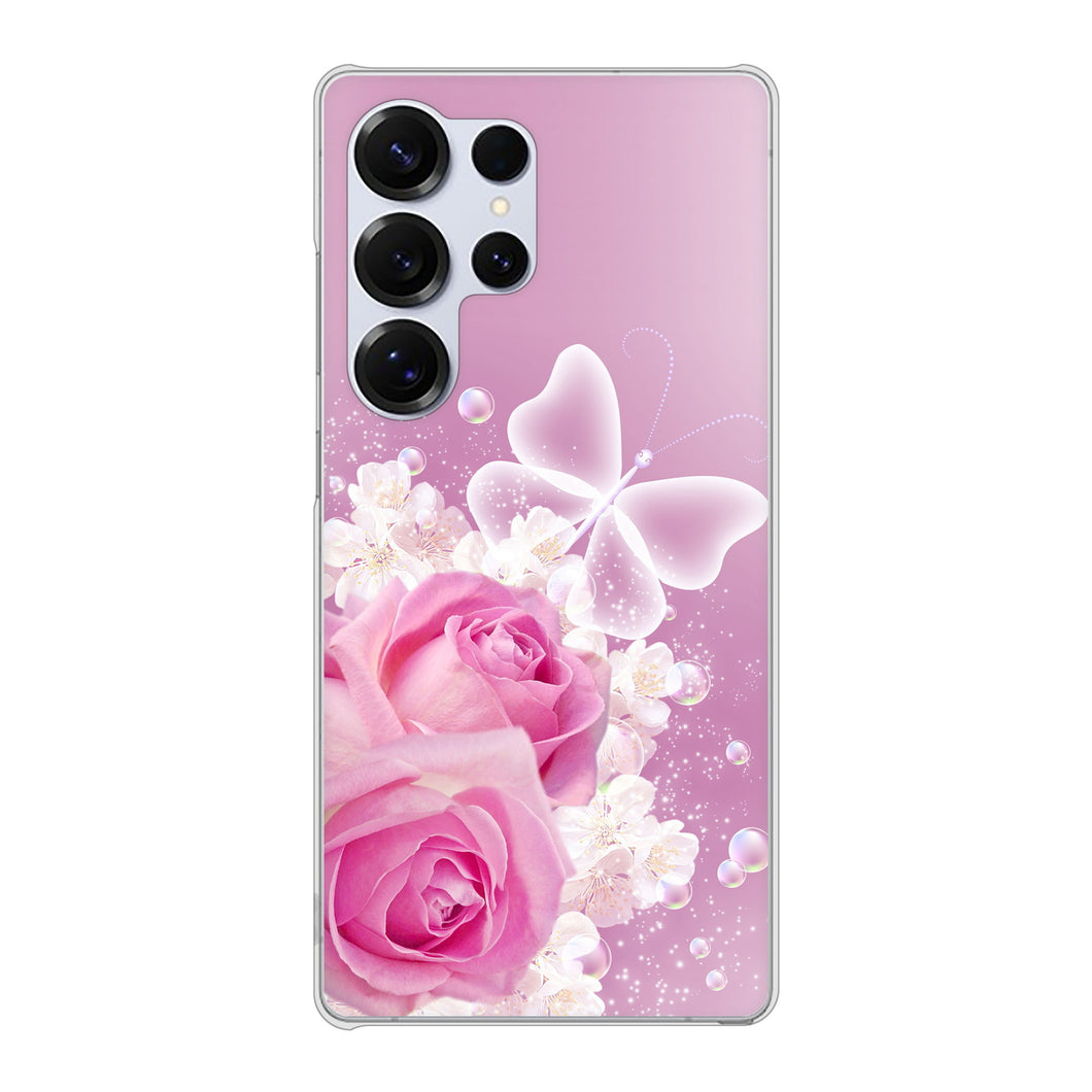 Galaxy S25 Ultra SC-52F docomo 高画質仕上げ 背面印刷 ハードケースロマンチックなバラ