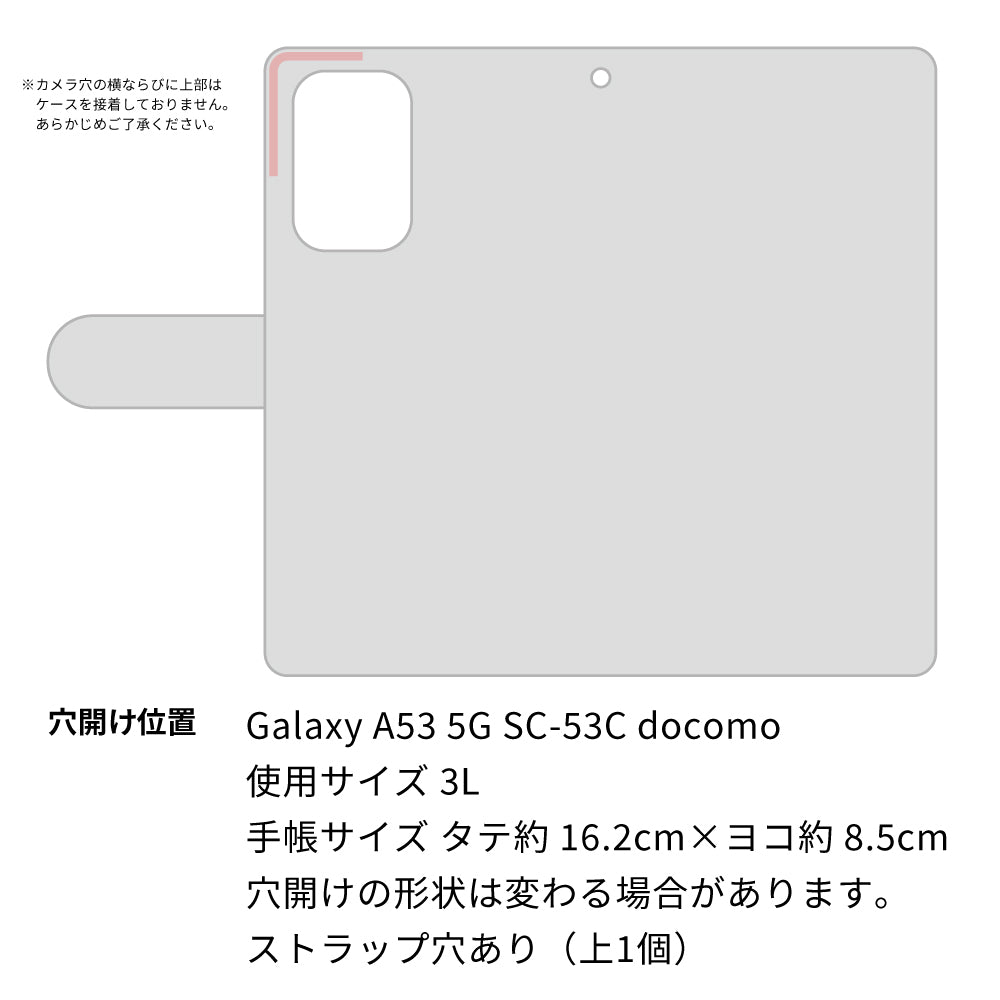 Galaxy A53 5G SC-53C docomo クリアプリントブラックタイプ 手帳型ケース