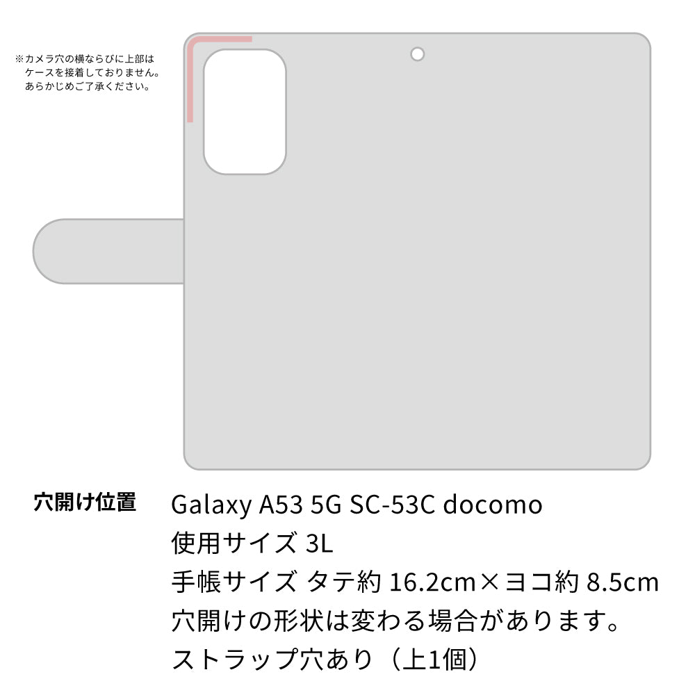 Galaxy A53 5G SC-53C docomo 花のスケッチ 大人かわいい プリント手帳型ケース 耐衝撃