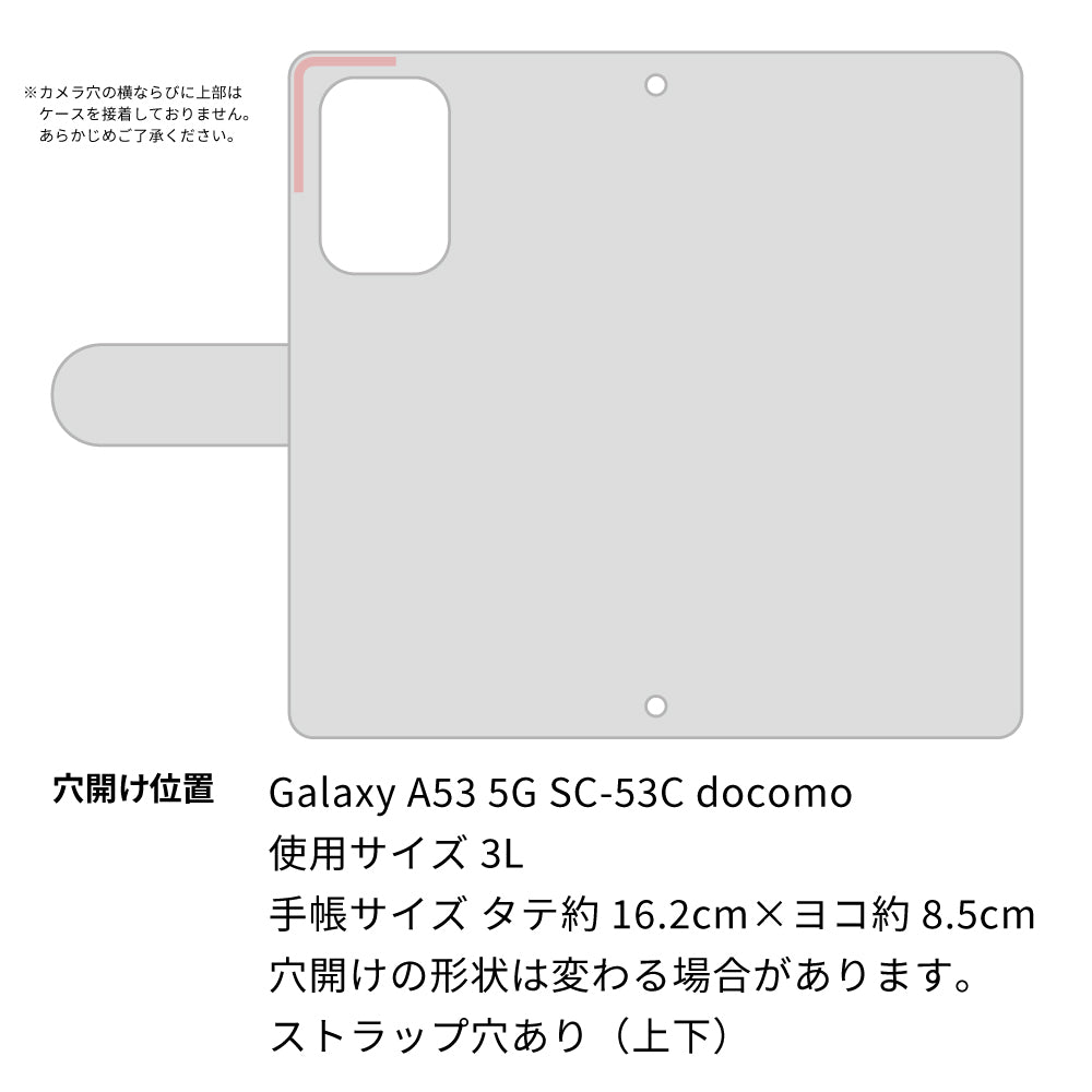Galaxy A53 5G SC-53C docomo クリアプリントブラックタイプ 手帳型ケース 耐衝撃