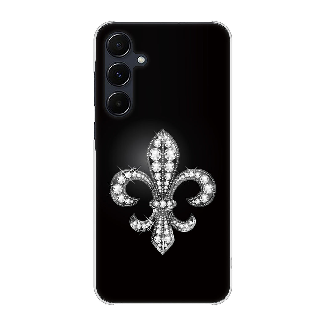 Galaxy A55 5G SC-53E docomo 高画質仕上げ 背面印刷 ハードケース 【042 ラインストーン風の印刷ゴージャスユリ】