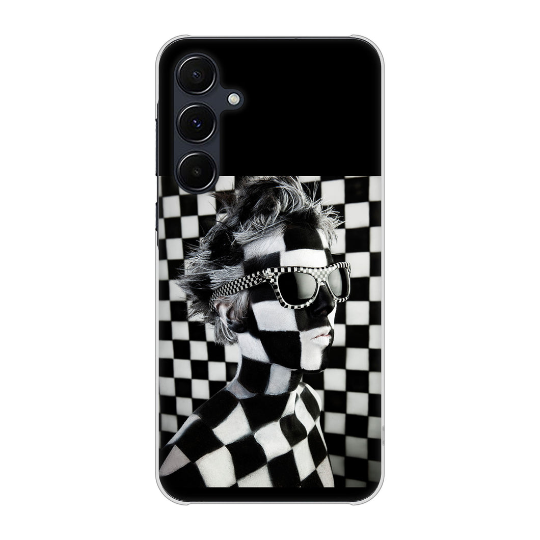 Galaxy A55 5G SC-53E docomo 高画質仕上げ 背面印刷 ハードケース 【357 bk&wh】