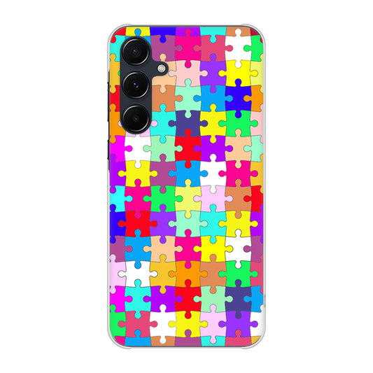 Galaxy A55 5G SC-53E docomo 高画質仕上げ 背面印刷 ハードケース 【727 カラフルパズル】