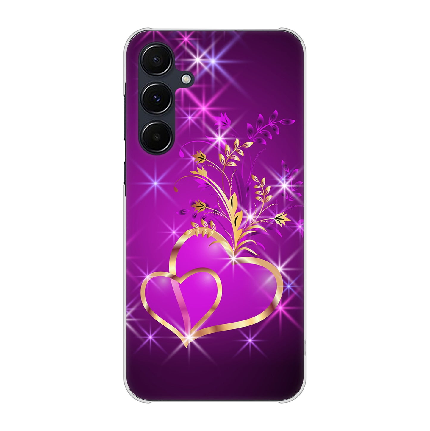 Galaxy A55 5G SC-53E docomo 高画質仕上げ 背面印刷 ハードケースきらめきハート