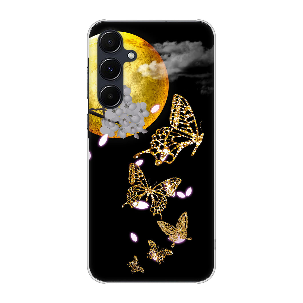 Galaxy A55 5G SC-53E docomo 高画質仕上げ 背面印刷 ハードケース 【1150 月に昇る蝶】