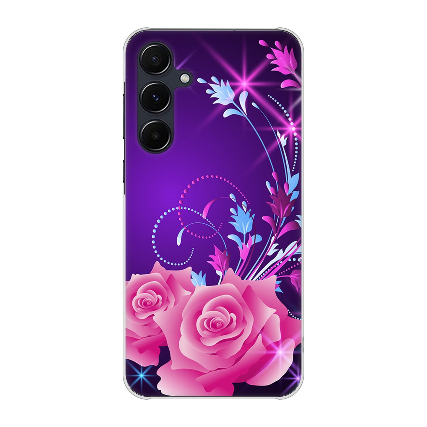Galaxy A55 5G SC-53E docomo 高画質仕上げ 背面印刷 ハードケースロマンチックなバラ