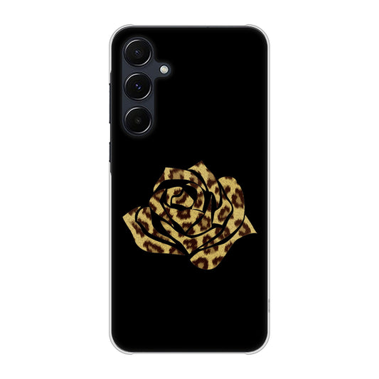 Galaxy A55 5G SC-53E docomo 高画質仕上げ 背面印刷 ハードケース 【1184 ヒョウのバラ(茶)】