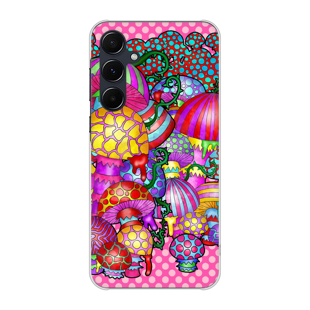 Galaxy A55 5G SC-53E docomo 高画質仕上げ 背面印刷 ハードケースむかいあぐる きのこ