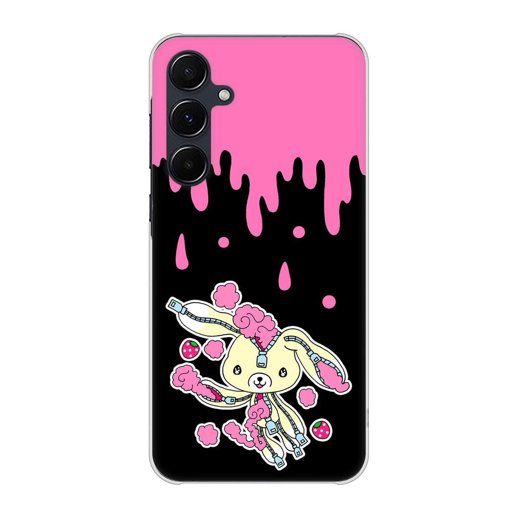 Galaxy A55 5G SC-53E docomo 高画質仕上げ 背面印刷 ハードケースむかいあぐる ジッパーうさぎのジッピョン