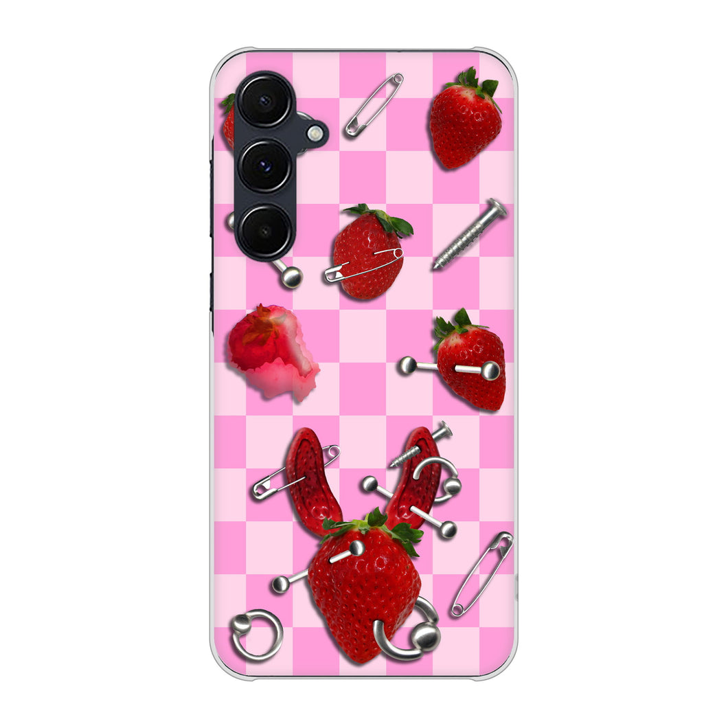 Galaxy A55 5G SC-53E docomo 高画質仕上げ 背面印刷 ハードケースむかいあぐる 苺パンク