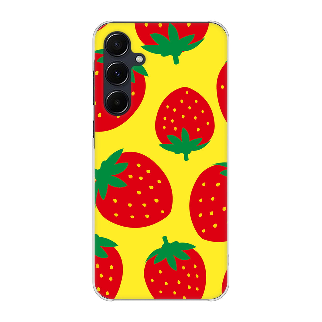 Galaxy A55 5G SC-53E docomo 高画質仕上げ 背面印刷 ハードケース大きいイチゴ模様