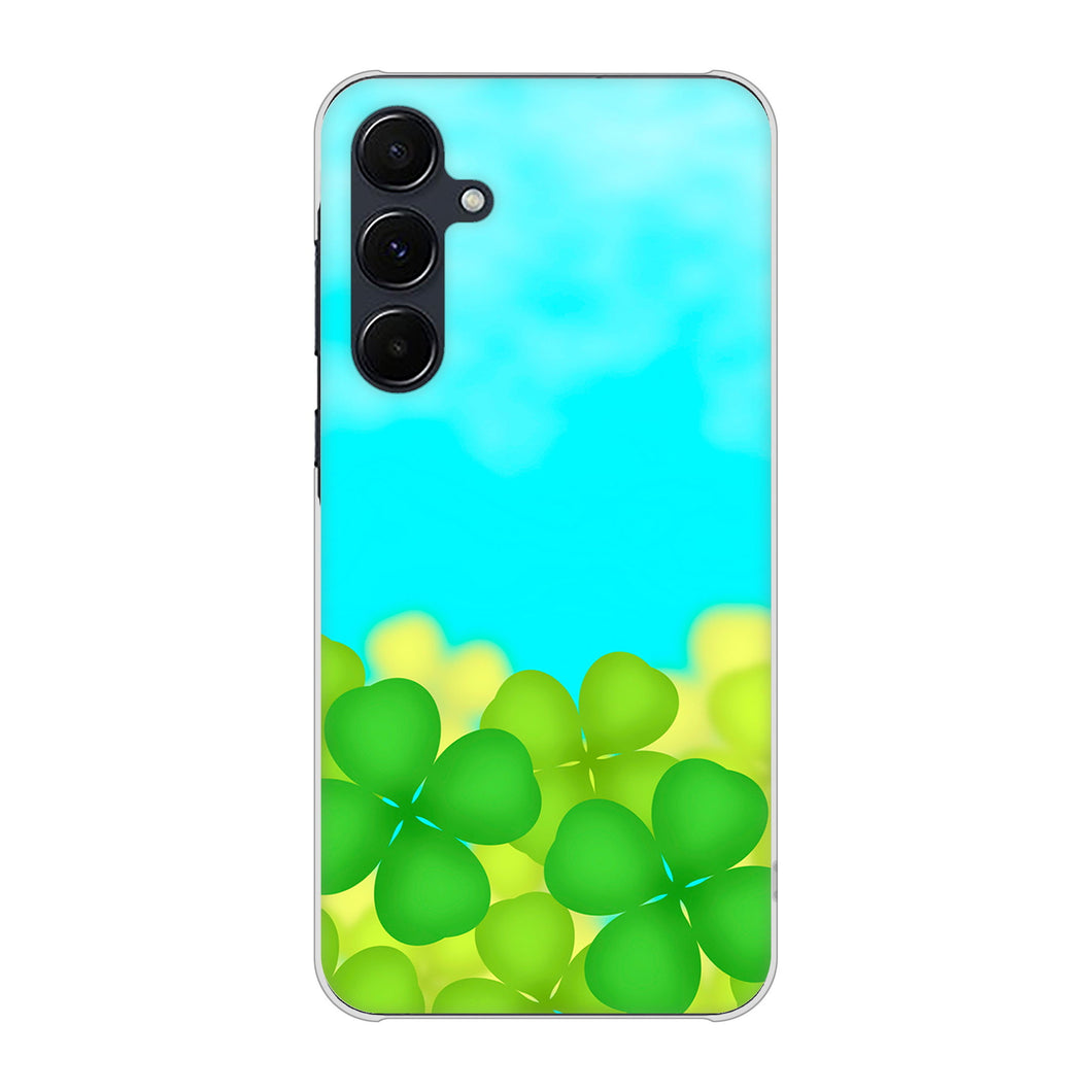 Galaxy A55 5G SC-53E docomo 高画質仕上げ 背面印刷 ハードケース 【VA820 四葉のクローバー畑】