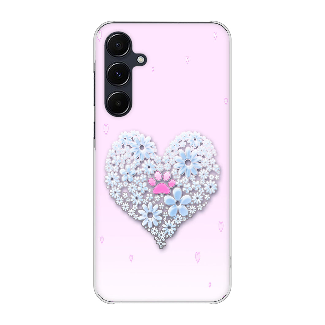 Galaxy A55 5G SC-53E docomo 高画質仕上げ 背面印刷 ハードケースハートと肉球