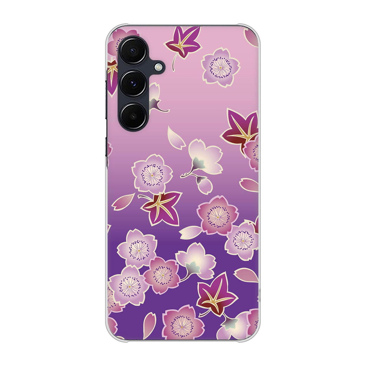 Galaxy A55 5G SC-53E docomo 高画質仕上げ 背面印刷 ハードケース和花柄