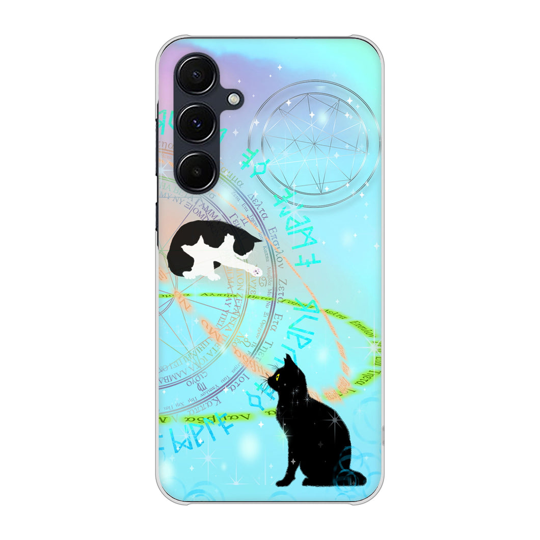 Galaxy A55 5G SC-53E docomo 高画質仕上げ 背面印刷 ハードケース魔法陣猫